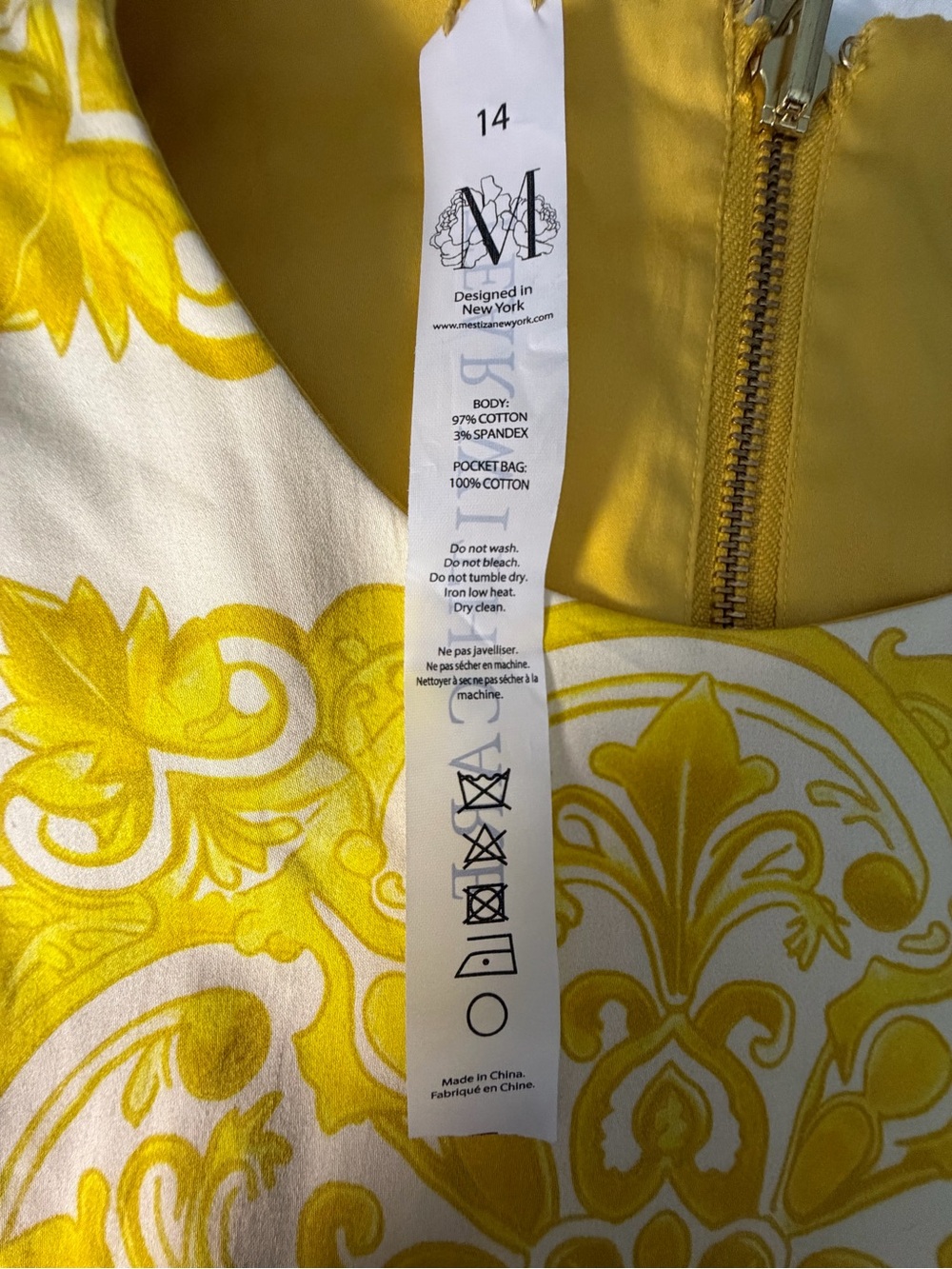 Mestiza Fiona Reversible Shift Mini Dress -Yellow - Picture 9 of 12